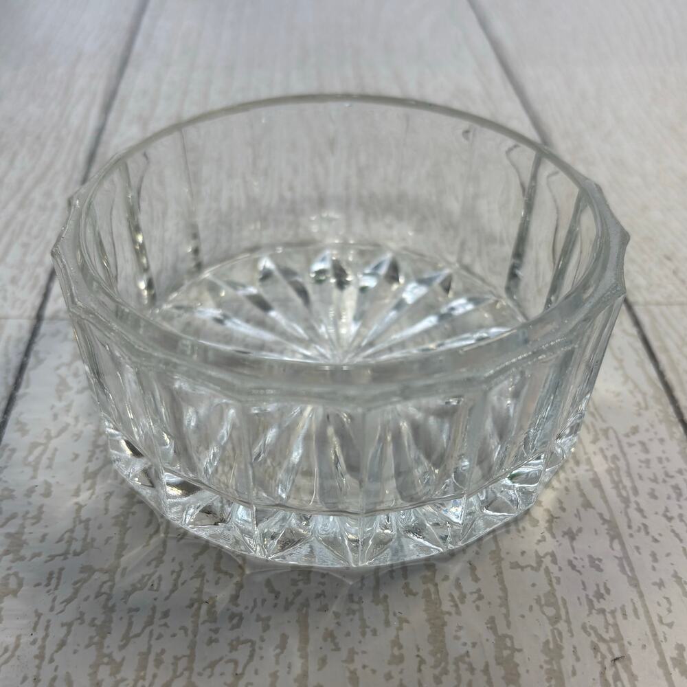 MCM Clear Glass Trinket Dish Pinwheel Design MH Marked